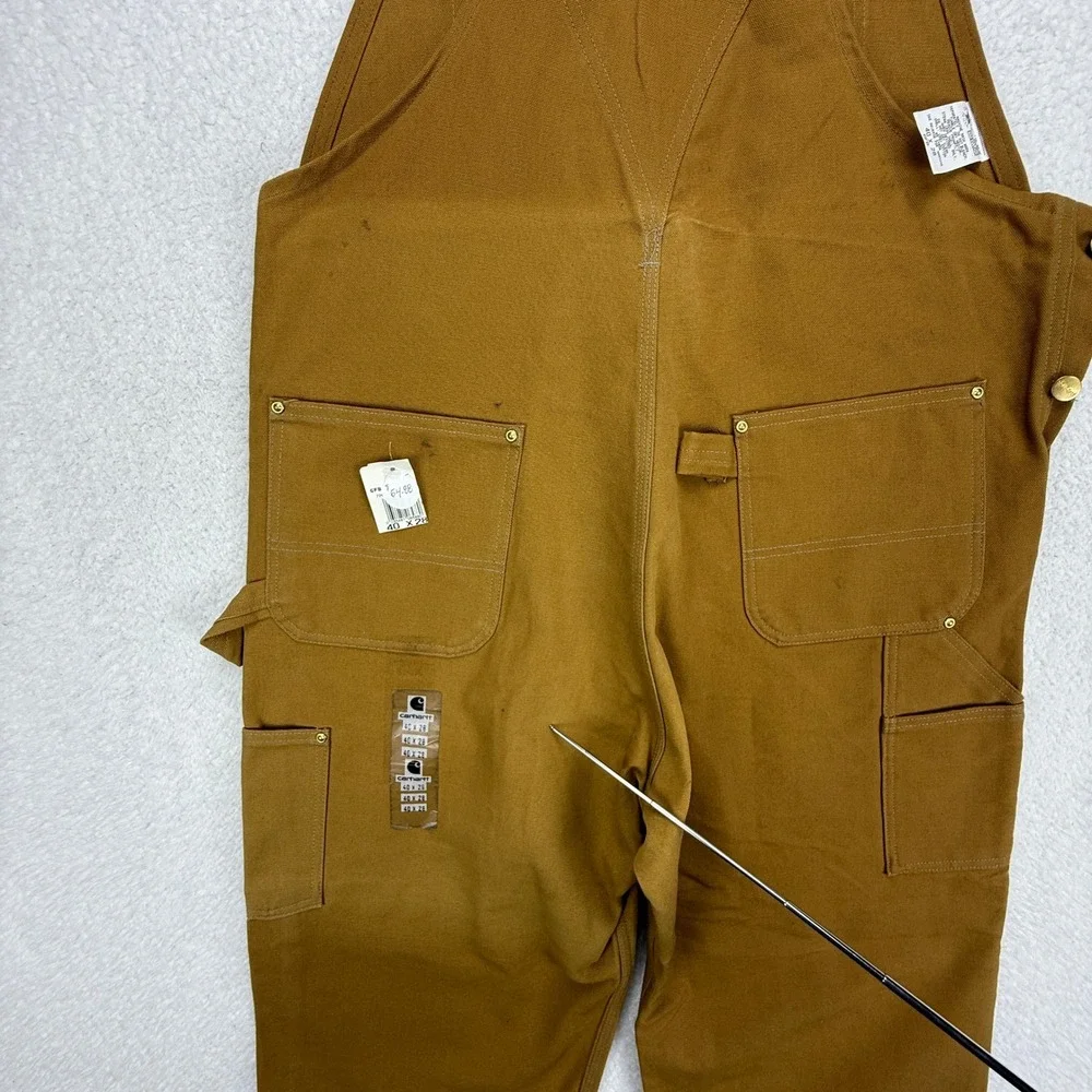 Carhartt Duck Bib Overalls Mens 40x32 Brown Canvas 6FB Workwear NWT NOS